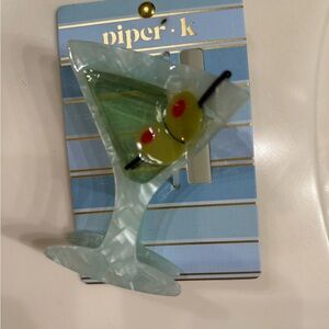 Piper K Martini Glass claw clip